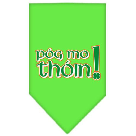 Pog Mo Thoin Screen Print Bandana Lime Green Small