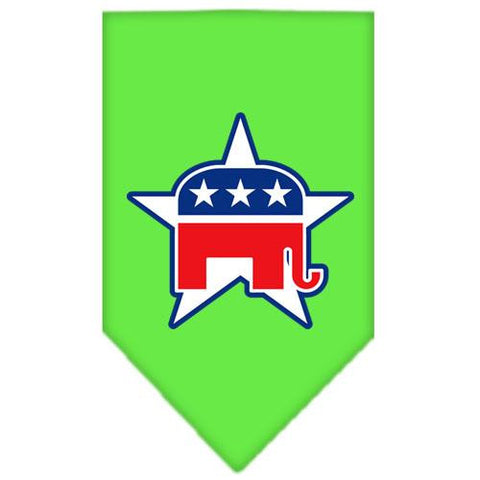 Republican Screen Print Bandana Lime Green Small