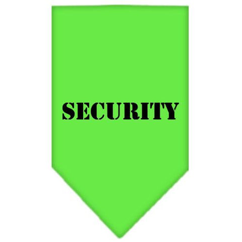 Security  Screen Print Bandana Lime Green Large