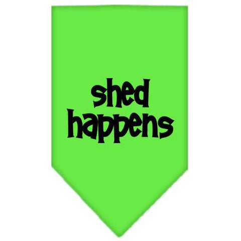 Shed Happens  Screen Print Bandana Lime Green Small