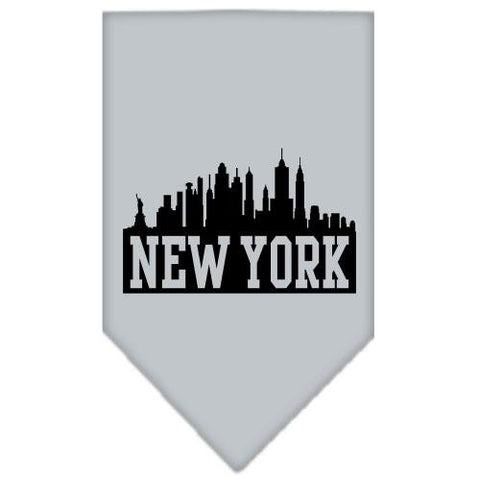 New York Skyline Screen Print Bandana Grey Large