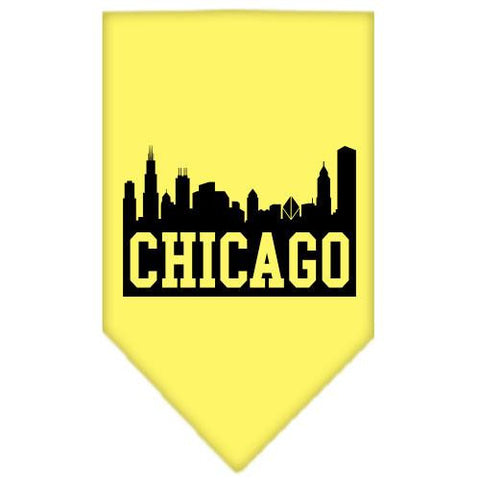 Chicago Skyline Screen Print Bandana Yellow Large