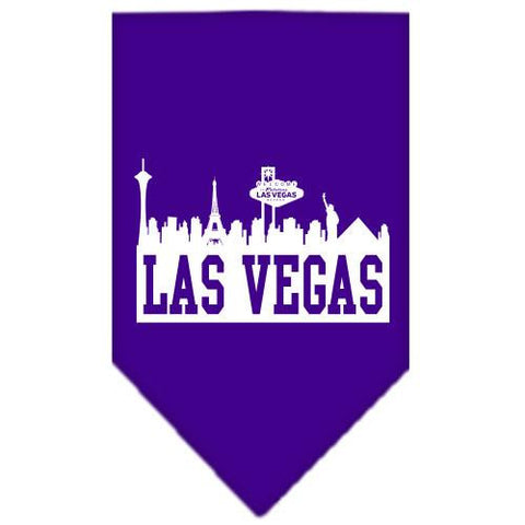 Las Vegas Skyline Screen Print Bandana Purple Large