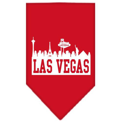 Las Vegas Skyline Screen Print Bandana Red Small