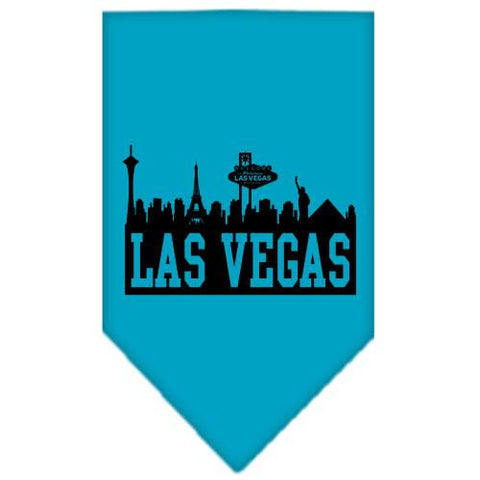 Las Vegas Skyline Screen Print Bandana Turquoise Small