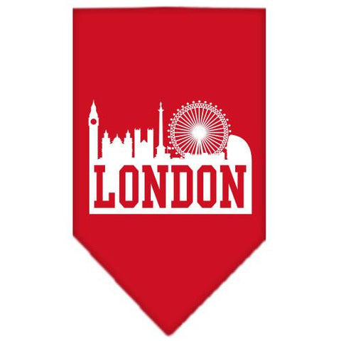 London Skyline Screen Print Bandana Red Large