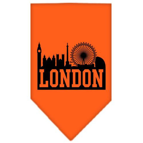 London Skyline Screen Print Bandana Orange Small