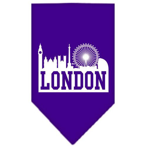 London Skyline Screen Print Bandana Purple Small