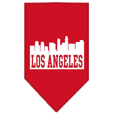 Los Angeles Skyline Screen Print Bandana Red Small