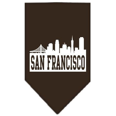 San Francisco Skyline Screen Print Bandana Cocoa Small