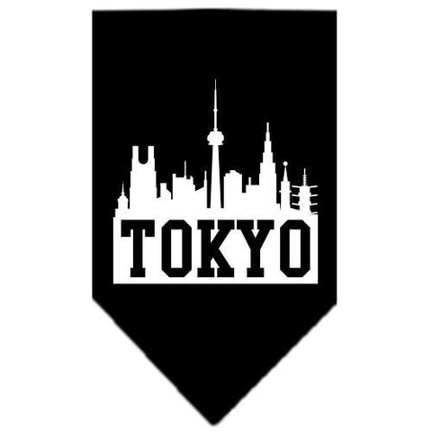 Tokyo Skyline Screen Print Bandana Black Small