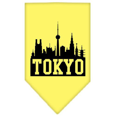 Tokyo Skyline Screen Print Bandana Yellow Small