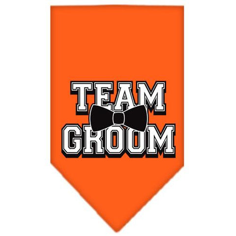 Team Groom Screen Print Bandana Orange Large