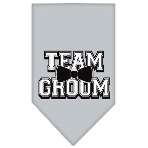 Team Groom Screen Print Bandana Grey Small