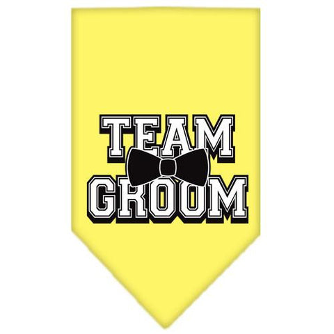 Team Groom Screen Print Bandana Yellow Small