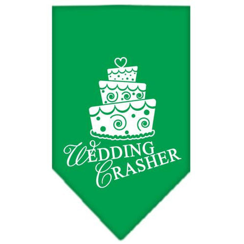 Wedding Crasher Screen Print Bandana Emerald Green Large