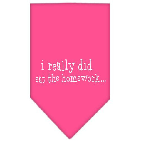 I really did eat the Homework Screen Print Bandana Bright Pink Small