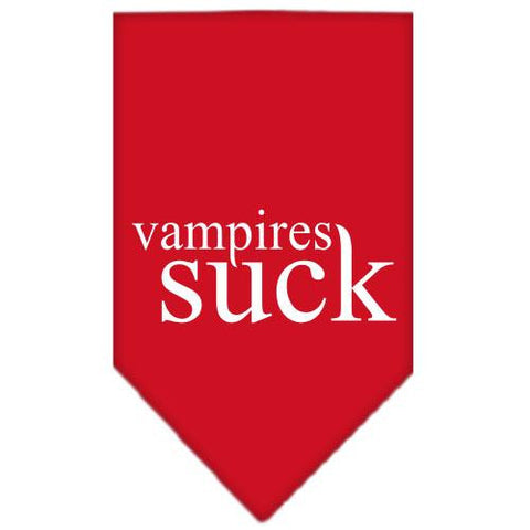 Vampires Suck Screen Print Bandana Red Small