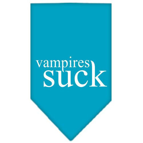 Vampires Suck Screen Print Bandana Turquoise Small