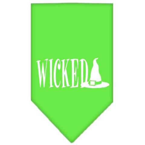 Wicked Screen Print Bandana Lime Green Large