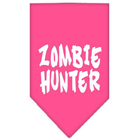 Zombie Hunter Screen Print Bandana Bright Pink Small