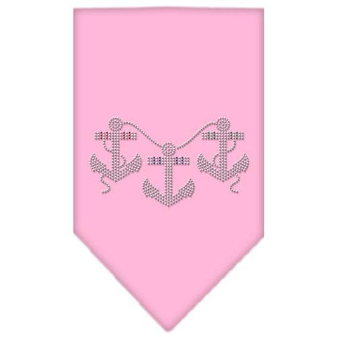 Anchors Rhinestone Bandana Light Pink Large