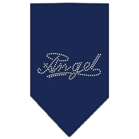 Angel Rhinestone Bandana Navy Blue large