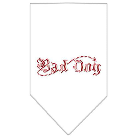 Bad Dog Rhinestone Bandana White Large