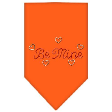 Be Mine Rhinestone Bandana Orange Large