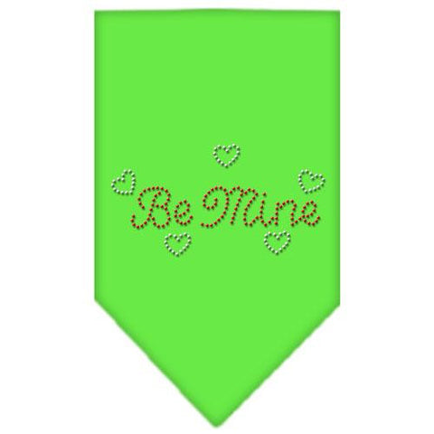 Be Mine Rhinestone Bandana Lime Green Small