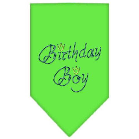 Birthday Boy Rhinestone Bandana Lime Green Small