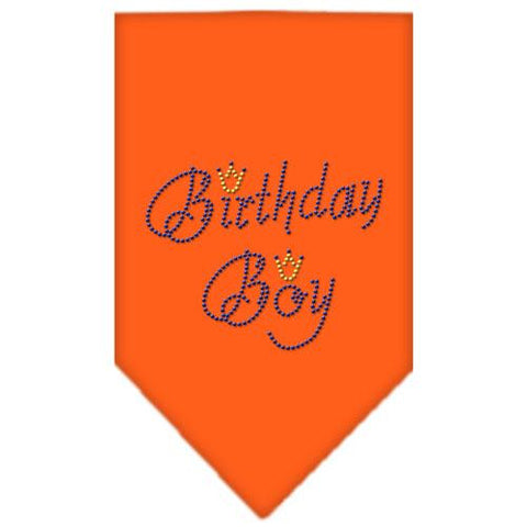 Birthday Boy Rhinestone Bandana Orange Small