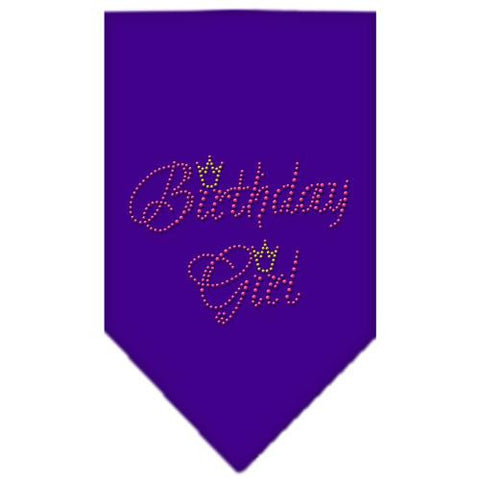 Birthday Girl Rhinestone Bandana Purple Large