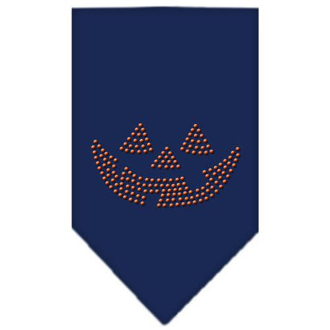 Jack O Lantern Rhinestone Bandana Navy Blue large