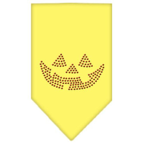 Jack O Lantern Rhinestone Bandana Yellow Large