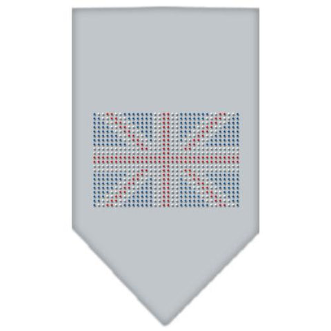 British Flag Rhinestone Bandana Grey Large