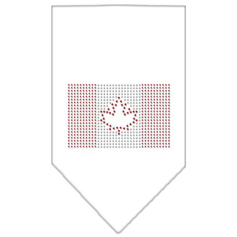 Canadian Flag Rhinestone Bandana White Large