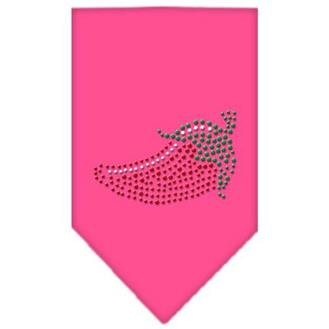 Chili Pepper Rhinestone Bandana Bright Pink Large