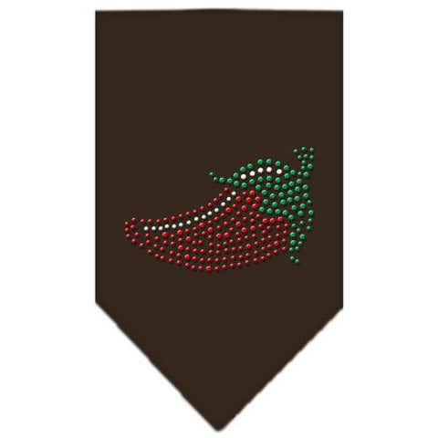 Chili Pepper Rhinestone Bandana Cocoa Small