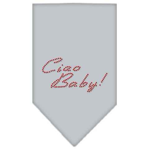 Ciao Baby Rhinestone Bandana Grey Small