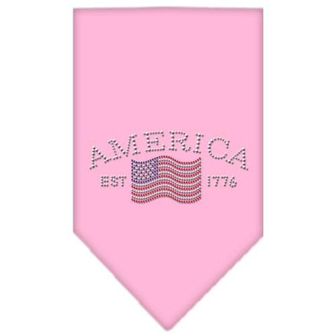 Classic American Rhinestone Bandana Light Pink Large