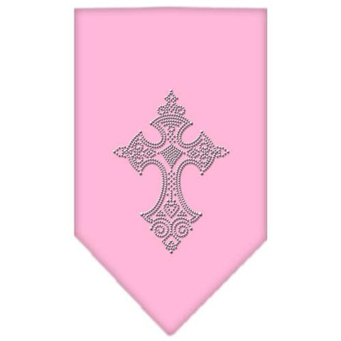 Cross Rhinestone Bandana Light Pink Large