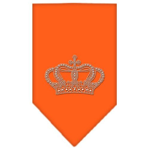 Crown Rhinestone Bandana Orange Small