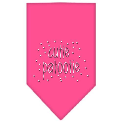 Cutie Patootie Rhinestone Bandana Bright Pink Large