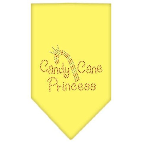 Candy Cane Princess Rhinestone Bandana Yellow Large