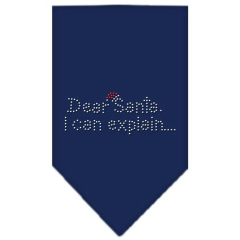 Dear Santa Rhinestone Bandana Navy Blue large