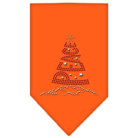 Peace Tree Rhinestone Bandana Orange Large