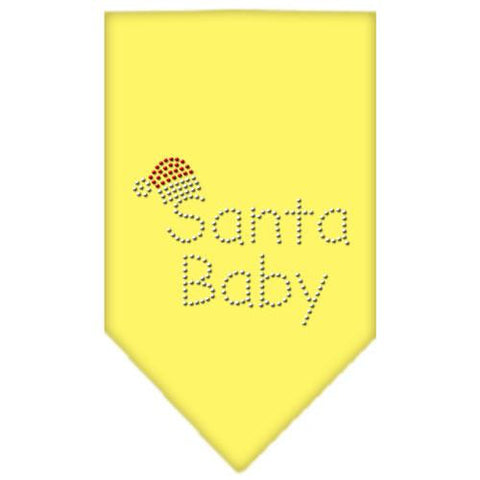 Santa Baby Rhinestone Bandana Yellow Large