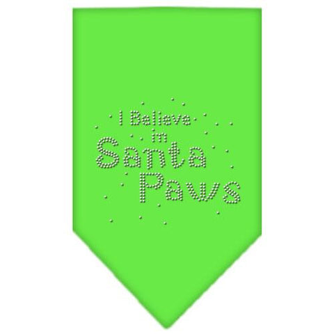 Santa Paws Rhinestone Bandana Lime Green Small