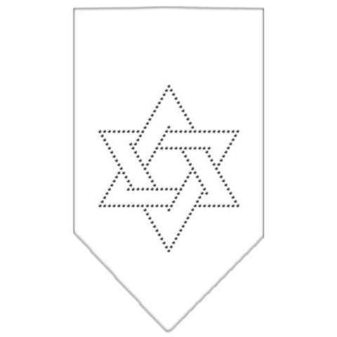 Star Of David Rhinestone Bandana White Small